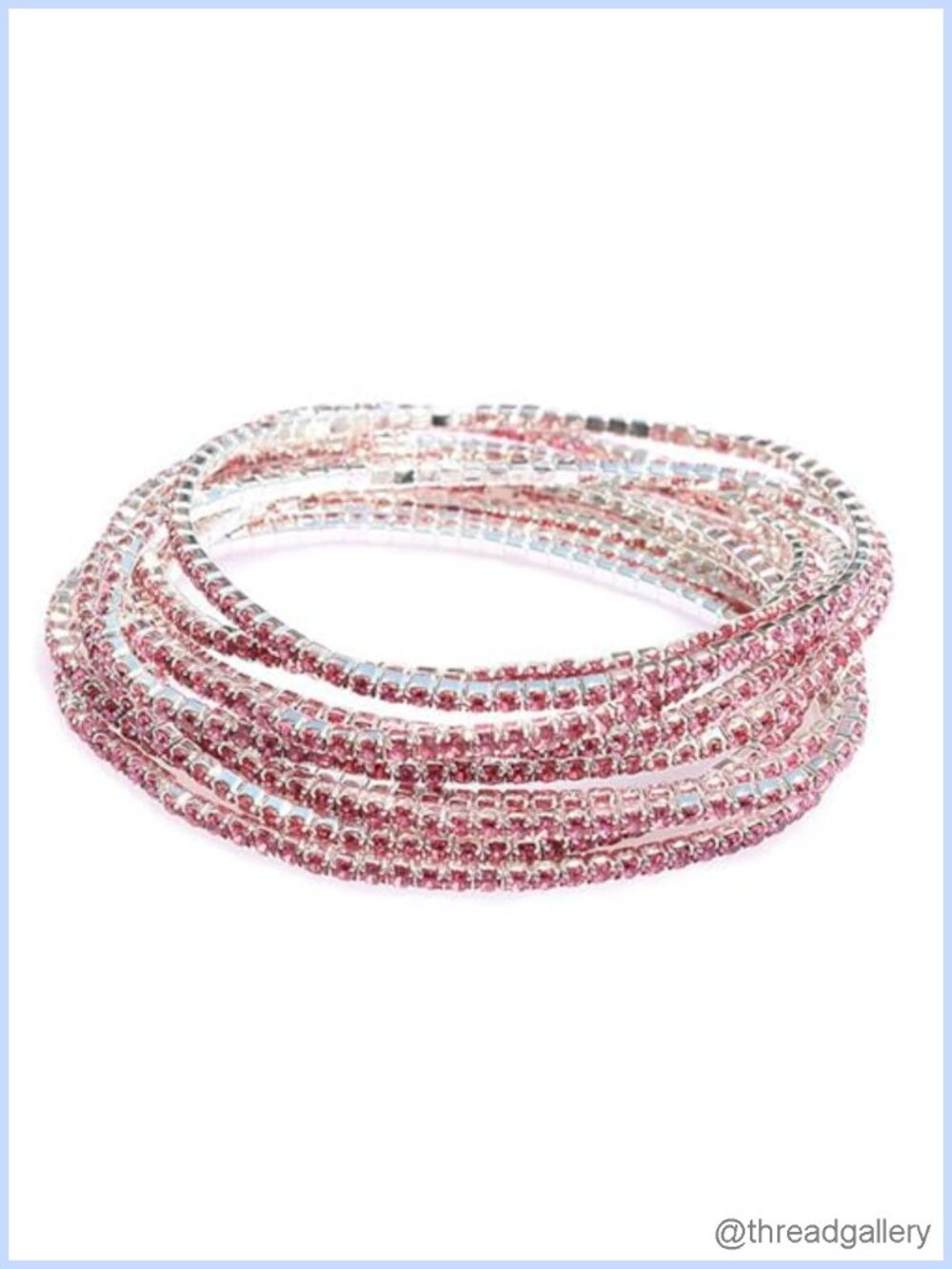 14K Gold Plated Cubic Zircon Crystal Beaded Stretch Bracelet Set 10 Pack Women